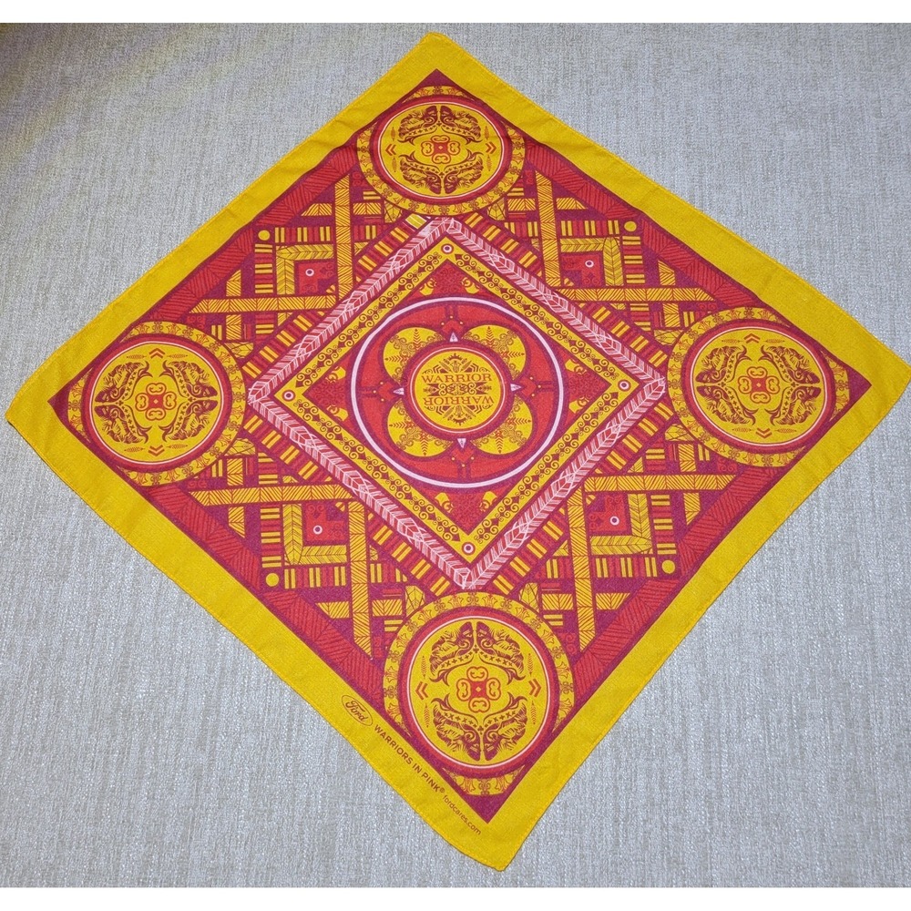 Ford Warriors In Pink Bandana‎ Red and Gold Fight Against Breast Cancer EUC